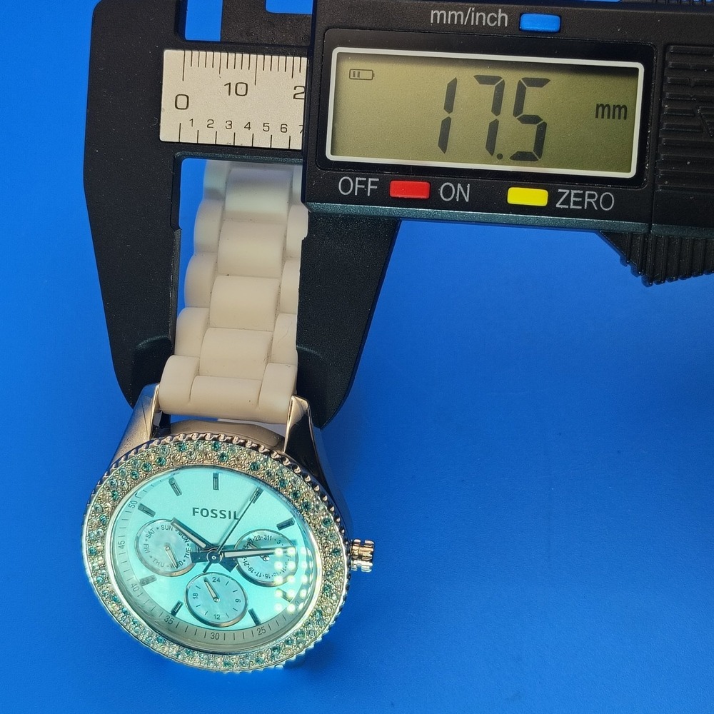New! Vintage 2015 Fossil Mother of Pearl Day-Date 36mm Women's Quartz Watch NOS - Picture 10 of 16